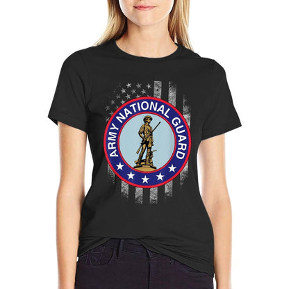 Proud Army National Guard USA Heart US Veteran  Soft T-Shirt