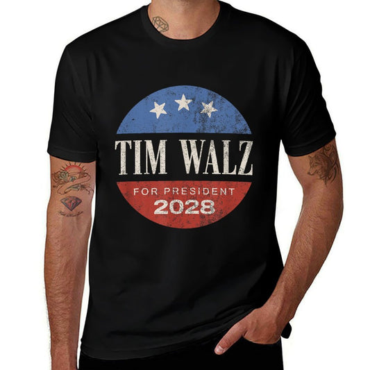 Tim Walz 2028 Retro  Summer-ready Fabric T-Shirt