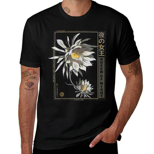 Anime Moon Flower in Japanese Vaporwave Anime Floral Clothes  Versatile T-Shirt