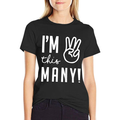 Kids I'm This Many 3 Years Old Funny I'm 3 Fingers Third Birthday  Wrinkle-resistant T-Shirt