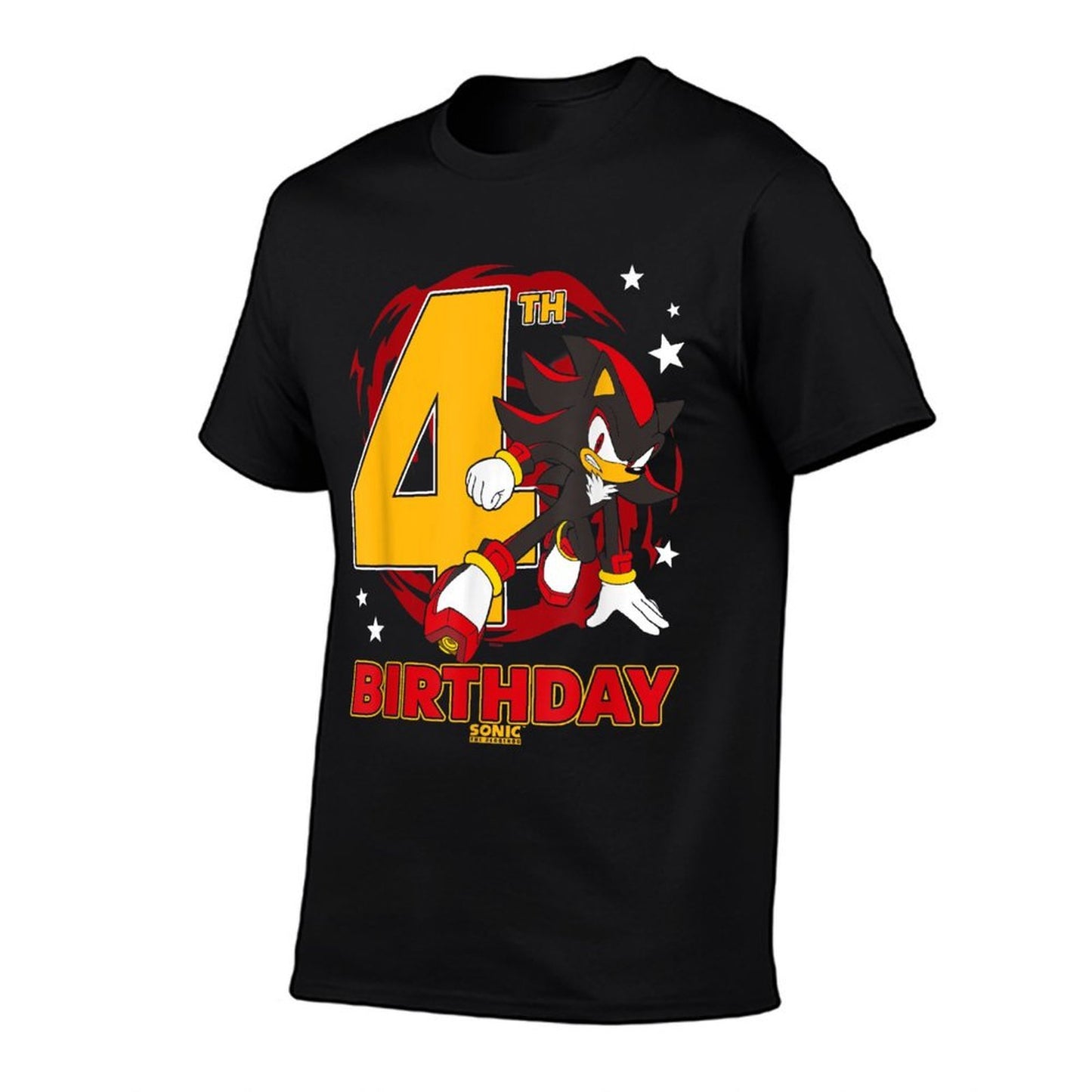 Sonic The Hedgehog 4th Birthday Epic Shadow Big Chest Logo  Trendy Pattern T-Shirt