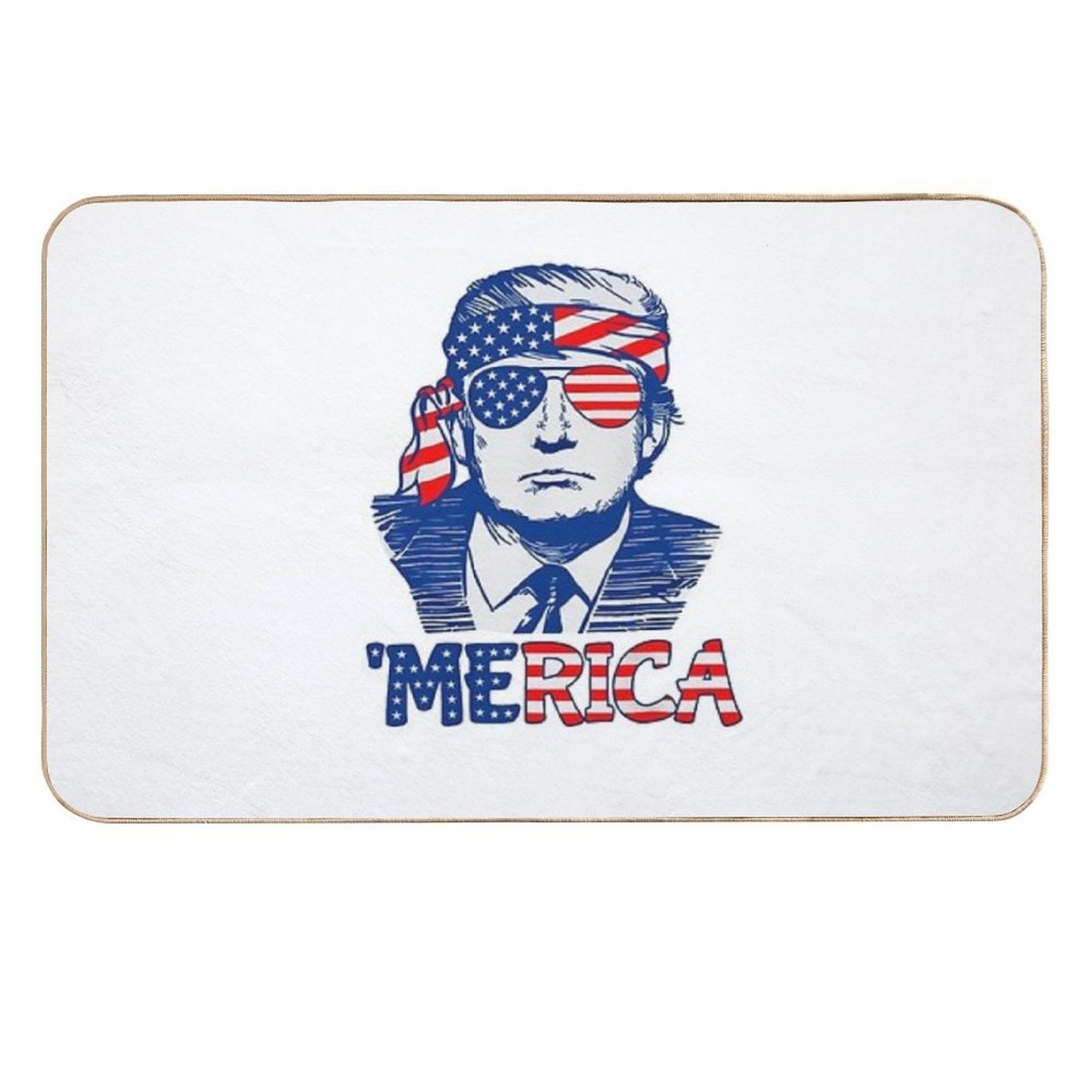 Merica Donald Trump 4th Of July Patristic American Flag  High-Traffic Bath Mat