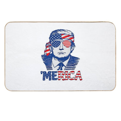 Merica Donald Trump 4th Of July Patristic American Flag  High-Traffic Bath Mat