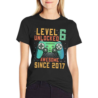 Level 6 Unlocked 6th Birthday 6 Year Old Boy Gifts Gamer Comfortable T-Shirt