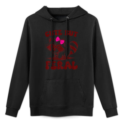 Kids Toddler Girl Raccoon-Shirt Funny Cute But Feral Trash-Panda Layering Staple Hoodie