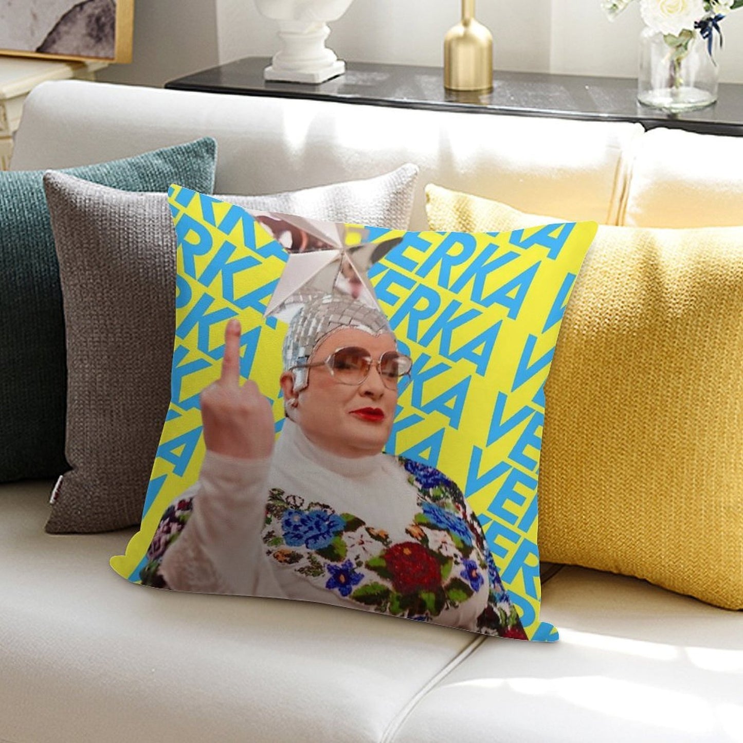Verka Serduchka Soft Skin-Friendly Throw Pillow