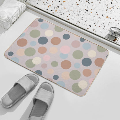Retro Chic Polka Dots Neutral Colors Pattern  Odorless Bath Mat