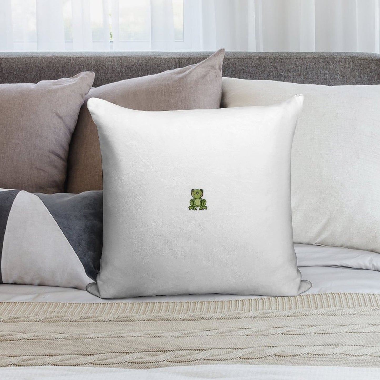 Happy Frog Soft Luxury Feel Throw Pillow