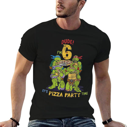 Teenage Mutant Ninja Turtles I'm 6 Dude Pizza Birthday Party  Wrinkle-resistant T-Shirt
