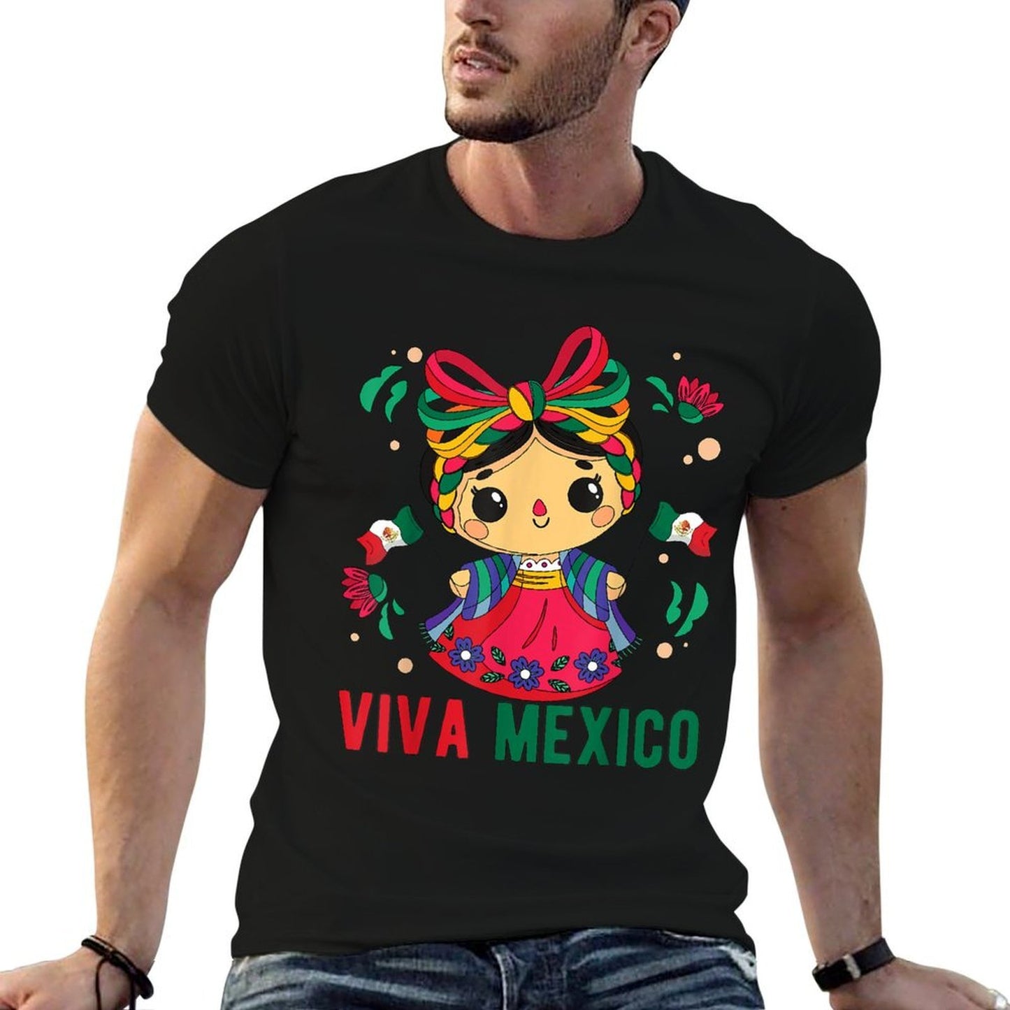 Cute Viva Mexico Girl Mexican Independence Day Kids Toddler  Durable T-Shirt