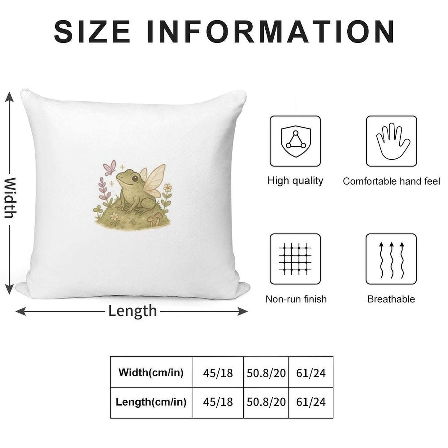 Fairy Frog Soft Washable Throw Pillow