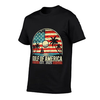 Retro Gulf Of US America 2025 American Flag Gulf Mexico Trendy Pattern T-Shirt
