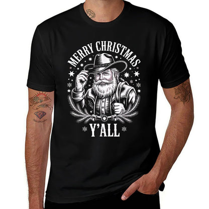 Cowboy Santa Claus Merry Christmas Yall Western Country  Classic T-Shirt