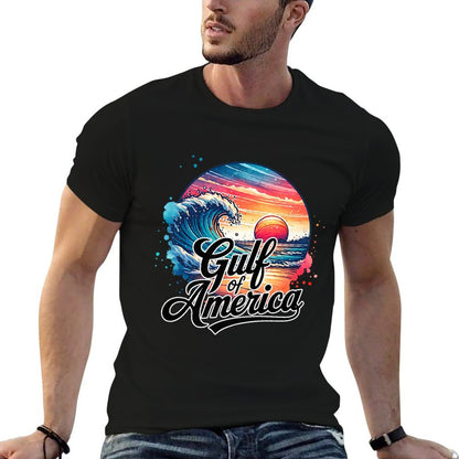 Gulf of US America Retro Vintage Premium Oversized Silhouette T-Shirt