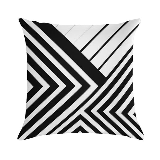Black And White Geometric Lines Soft Warmth Comfort Throw Pillow