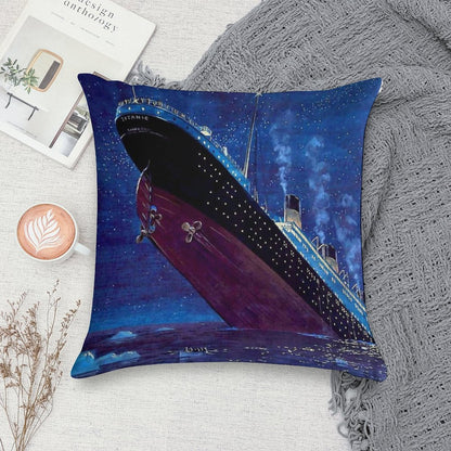 Titanic Sinking Soft Decorative Cover Throw Pillow