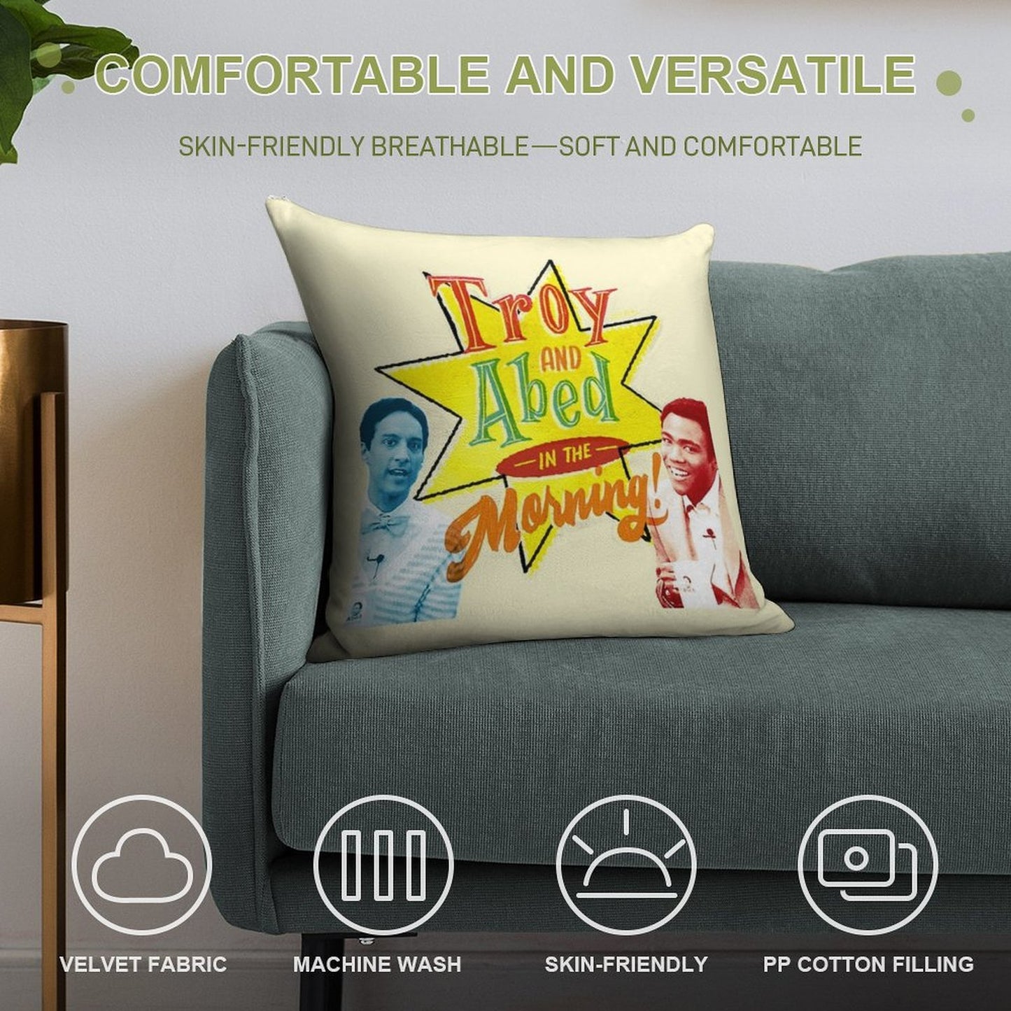 Troy And Abed in The Morning! Soft High-Density Material Throw Pillow
