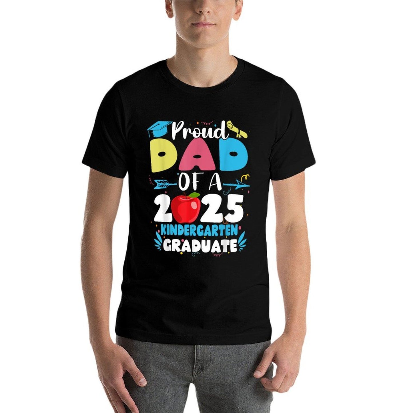 Proud Dad of A Class of 2025 Kindergarten Graduate  Oversized Silhouette T-Shirt
