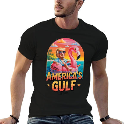 Funny Trump America's Gulf Est 2025 Trump Merchandise  High-quality Stitching T-Shirt