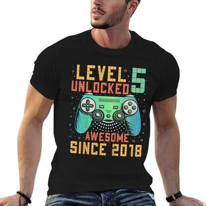 Level 5 Unlocked 5th Birthday 5 Year Old Boy Gifts Gamer Comfortable T-Shirt