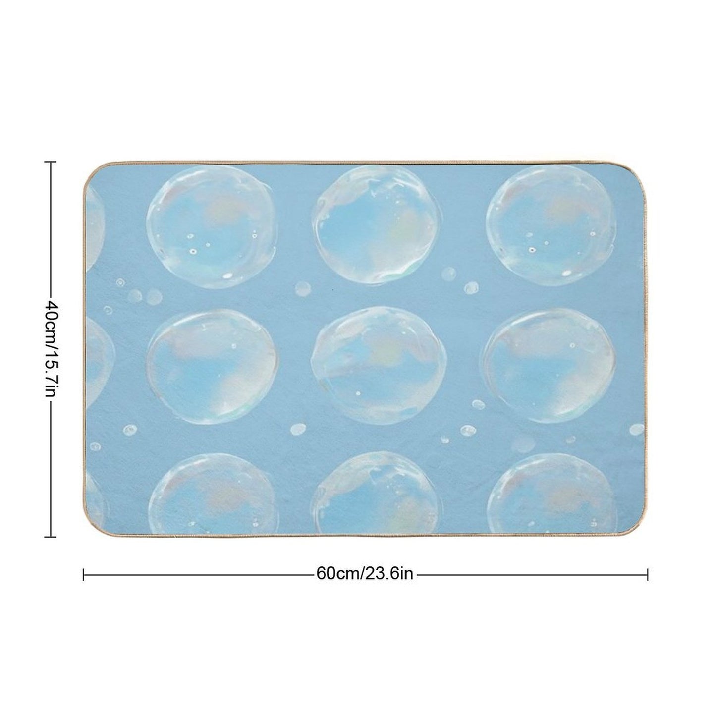 Bubble Pattern on Water Blue Background Durable Bath Mat