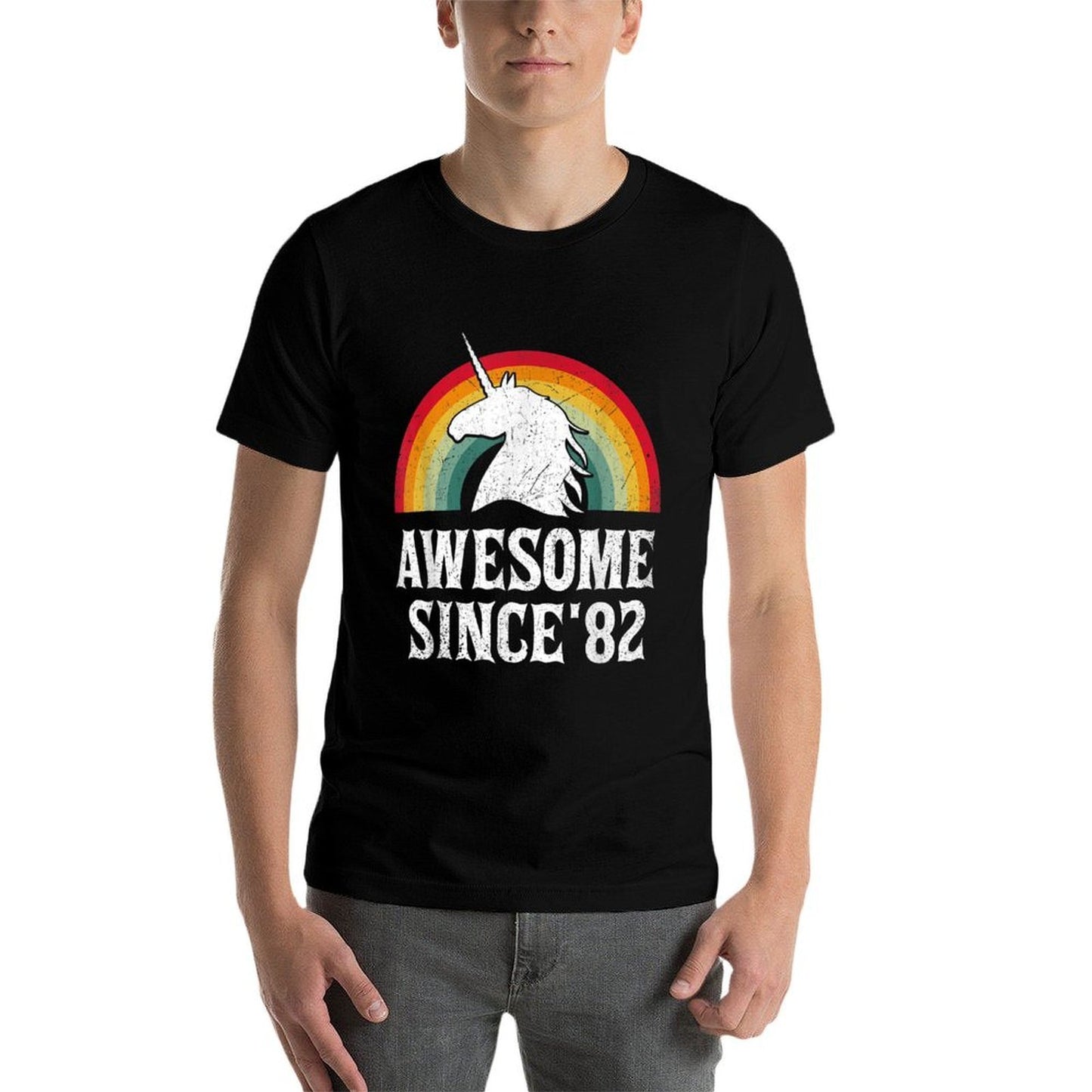 40 Years Old Gifts Unicorn Awesome Since 1982 40th Birthday  Graphic-printed T-Shirt