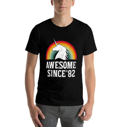40 Years Old Gifts Unicorn Awesome Since 1982 40th Birthday  Graphic-printed T-Shirt