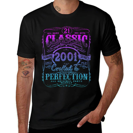 Vintage 2001 Limited Edition 21 Year Old 21st Birthday  Trendy Pattern T-Shirt