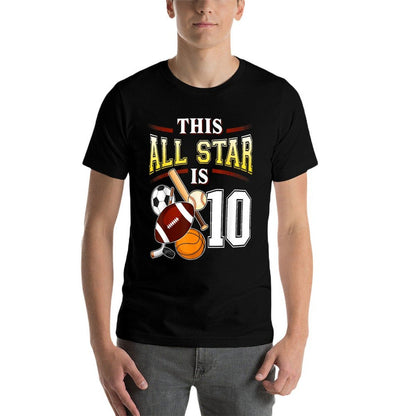 This All Star Is 10 Years Old Gift For Kids 10th Birthday  Relaxed-fit T-Shirt