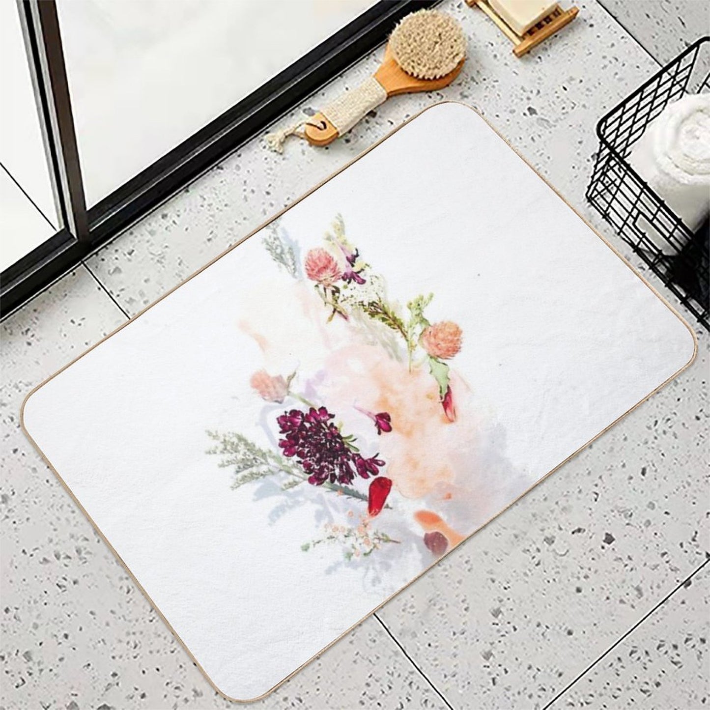 Floral Print Gift Idea for Nature Lovers  Pet-Safe Bath Mat