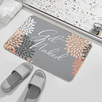 Get Naked - Floral Peach, Gray, White  Multi-Purpose Bath Mat