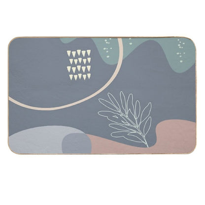 Luonto, Abstract Organic Shapes Art in Earth Tone Color  Absorbent Bath Mat