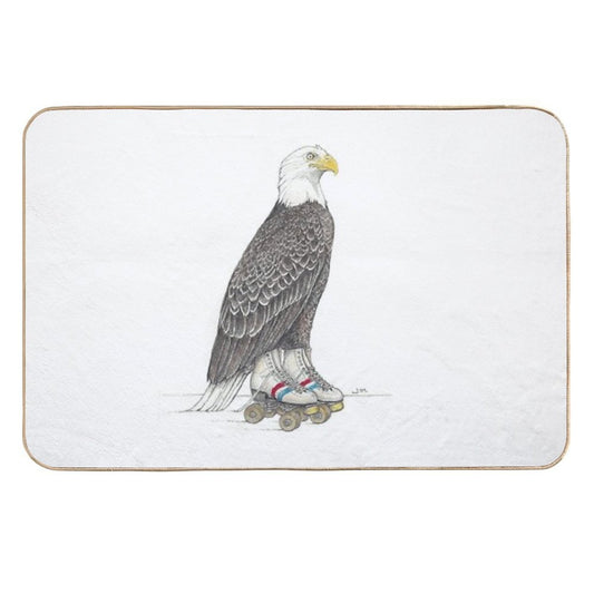 Eagle on Roller Skates  Pet-Safe Bath Mat