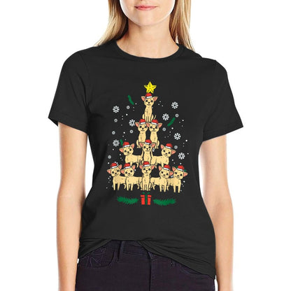 Chihuahua Christmas Tree Chiwawa Dog Xmas Women Kids  Durable T-Shirt