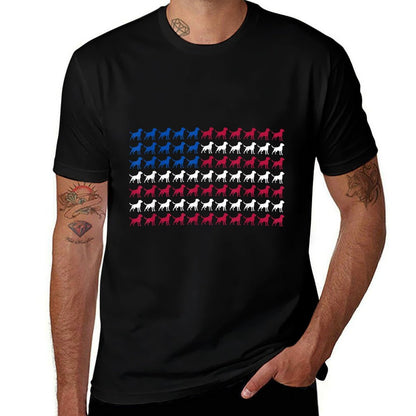 Labrador Retriever Patriotic American 4th Of July  Polyester Blend T-Shirt