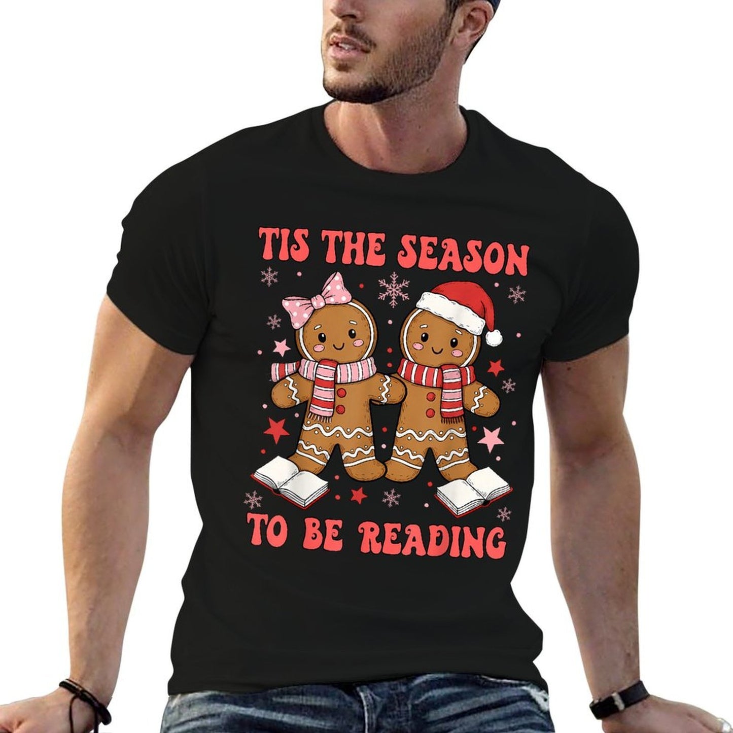 Tis The Season Reading Christmas Book Lovers Teacher  Graphic-printed T-Shirt