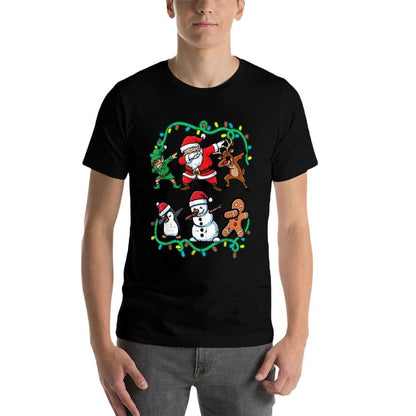 Christmas Santa Elf Reindeer Dab Xmas Dance Boys Girls Kids  Heathered Texture T-Shirt