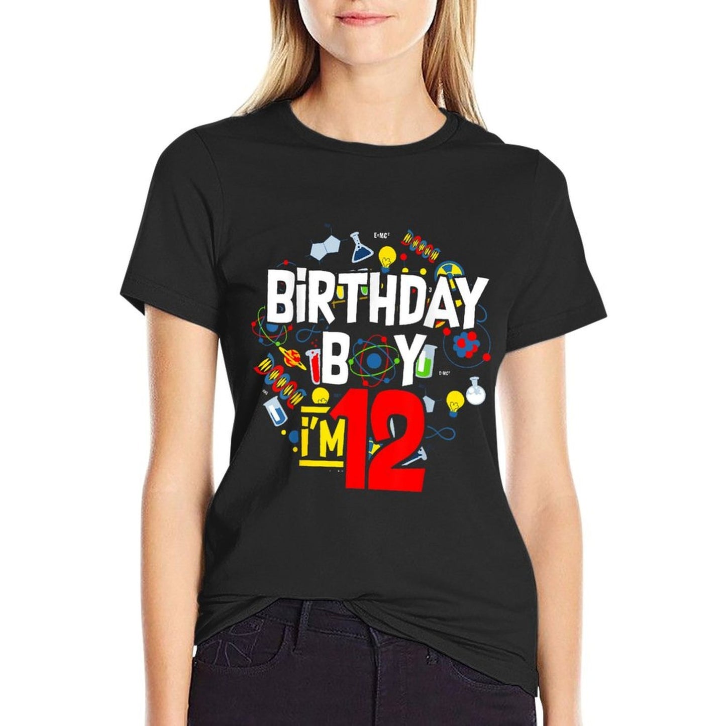 Birthday Boy I'm 12 Years Old Gifts 12th Birthday  Rolled Sleeves T-Shirt