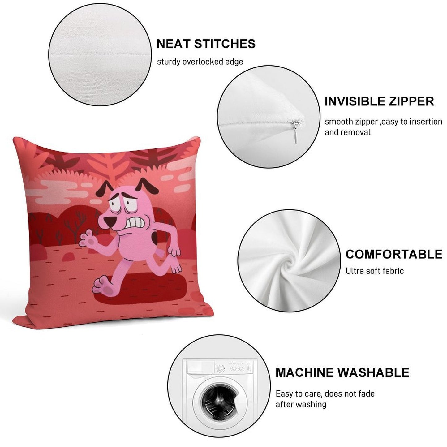 Fear And Courage Soft Fade-Resistant Throw Pillow