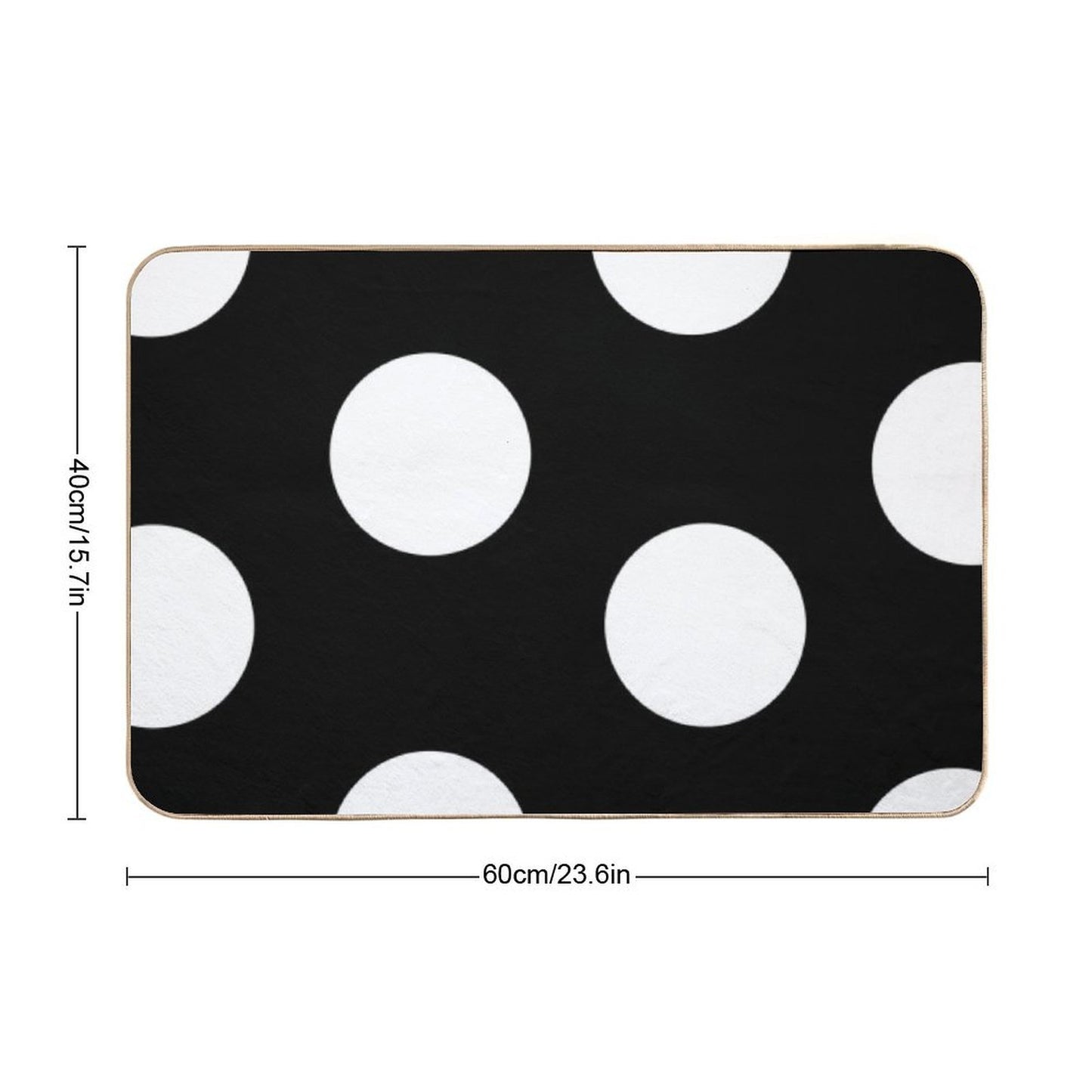 Black And White Polka Dot Design  Absorbent Bath Mat
