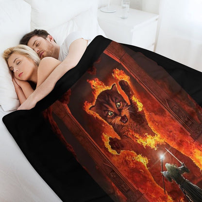 Balrog Cat Shirt TShir Eco-conscious Throw Blanket