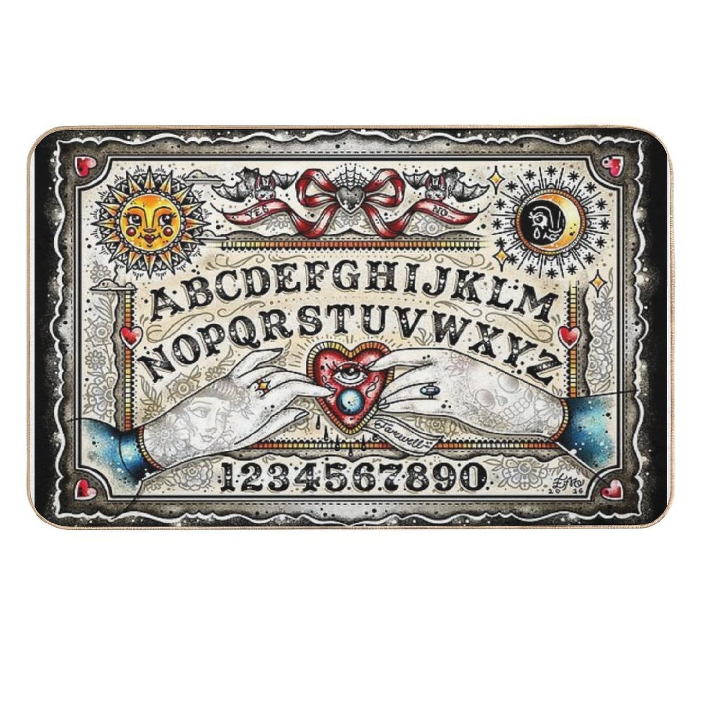 Ouija Board Cute Traditional Tattoo Flash  Versatile Bath Mat