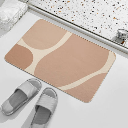 Minimal Modern  Abstract Shapes Pastel Pink  Stone Pattern  Eco-Friendly Bath Mat