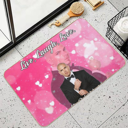 Mr Worldwide Says to Live Laugh Love Pink  Multi-Purpose Bath Mat