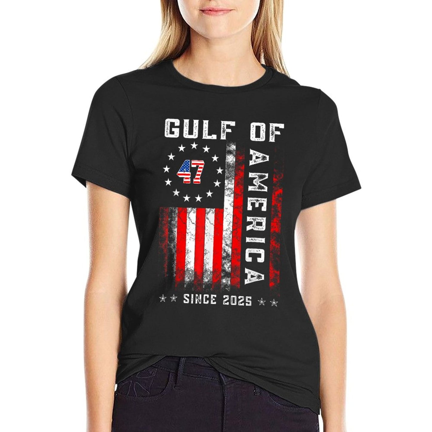 Gulf Of Usa America Funny Vintage Usa Flag Funny Moisture-wicking T-Shirt