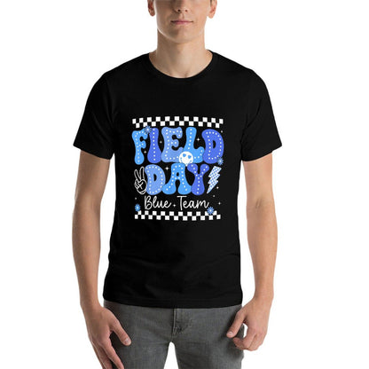 Field Day Trip Blue Team Color Game Competition Boys Girls Eco-friendly Material T-Shirt