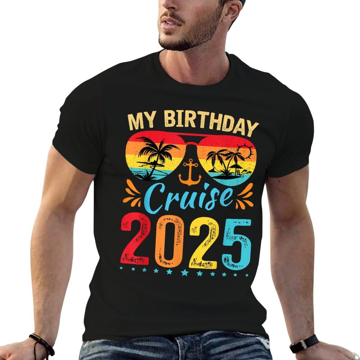 Festive My Birthday Cruise Ship Party 2025 Men, Women, Kids  Lightweight T-Shirt
