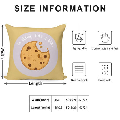 Collection Go Ahead, Take A Bite... – Cookie Soft Short Plush Fabric Throw Pillow