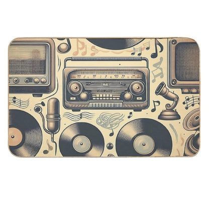 Vintage Music Retro Vibes  Easy Maintenance Bath Mat
