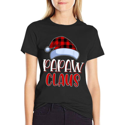 Papaw Claus Santa Family Matching Christmas Pajamas Gift  Summer-ready Fabric T-Shirt